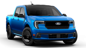 Velocity Blue 2026 Ford Maverick Lobo trim shown — street-inspired compact pickup available near Huntington, West Virginia