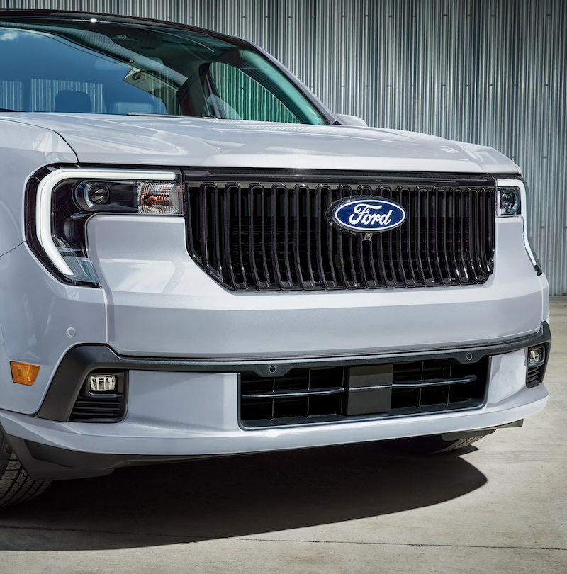 2026 Ford Maverick front-end styling in Space White Metallic — available now at University Ford in Huntington, WV