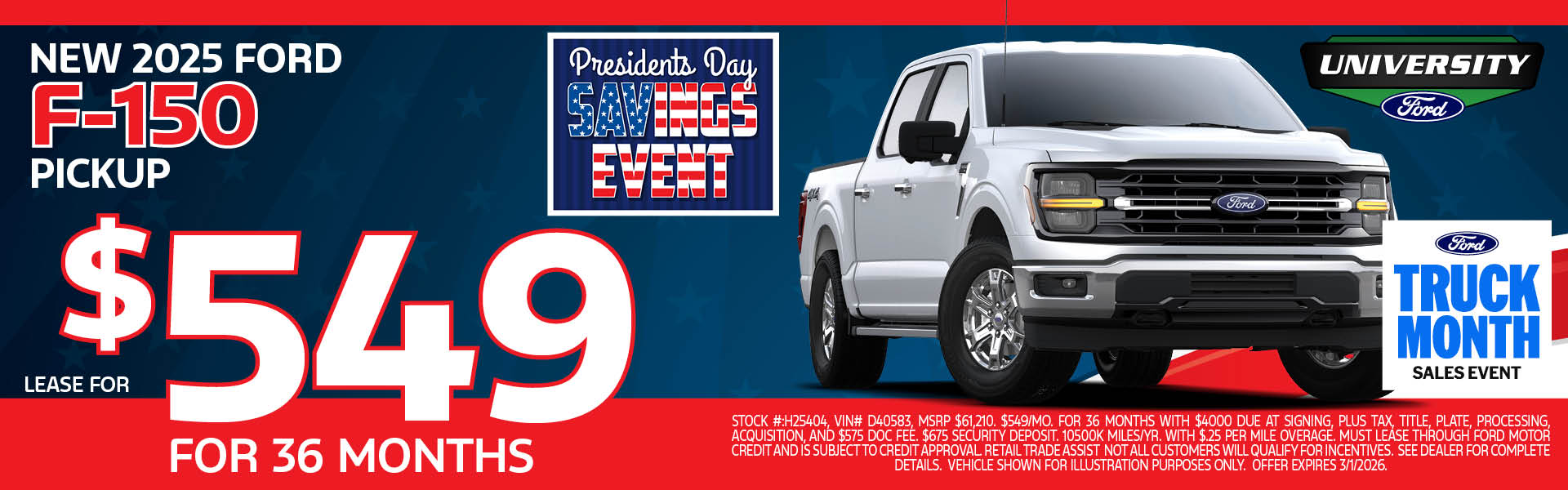 Presidents Day Savings Event