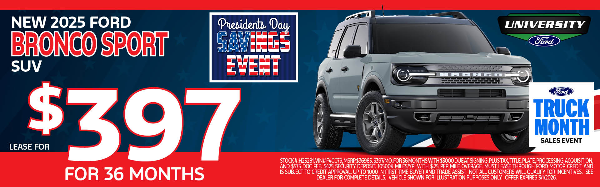 Presidents Day Savings Event