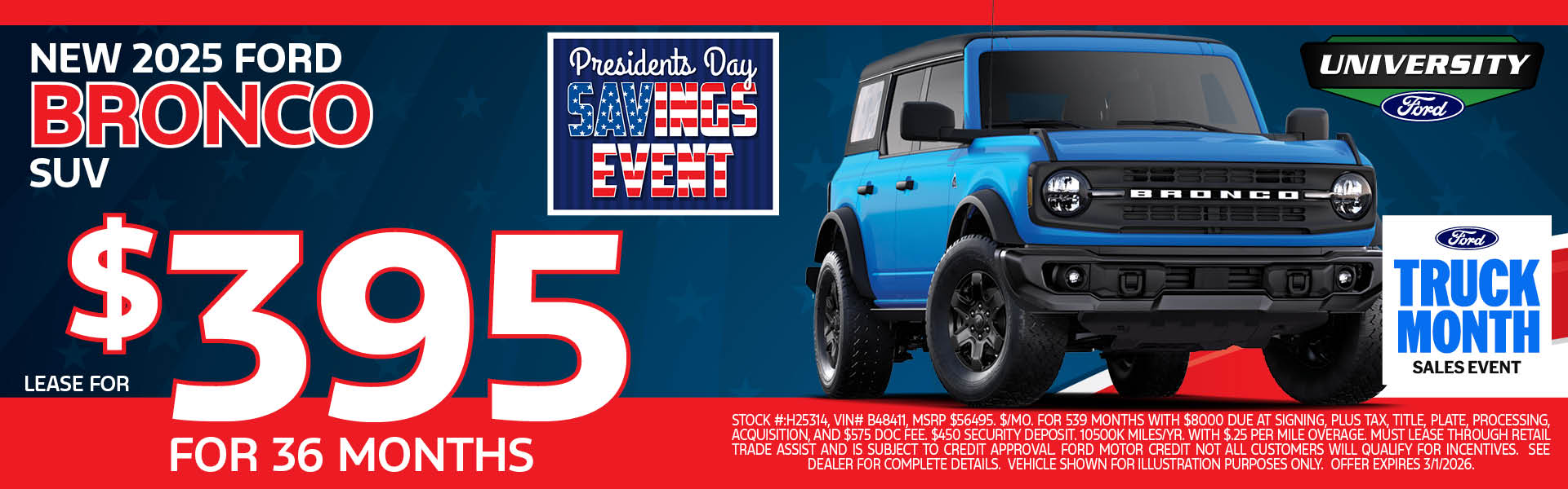 Presidents Day Savings Event