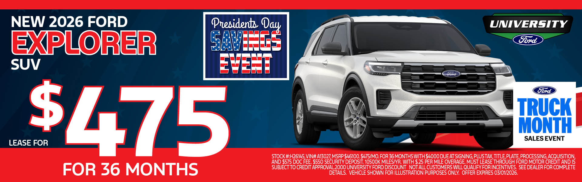 Presidents Day Savings Event